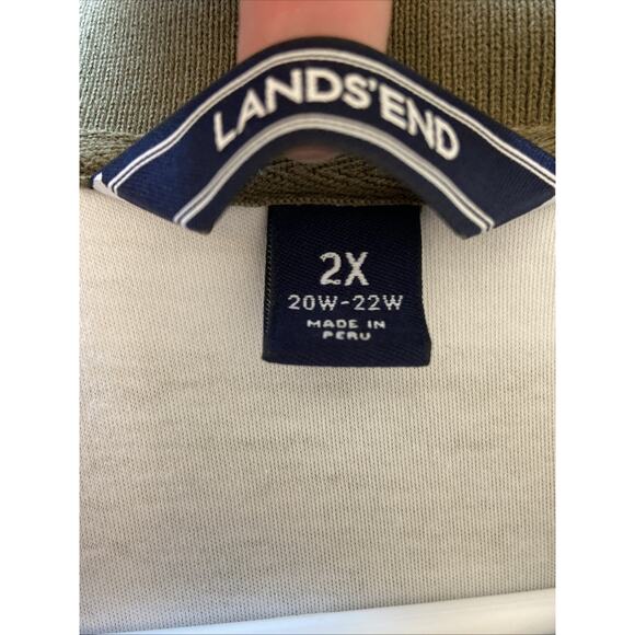 Lands End Multicolor Striped Pima Cotton Stretch Polo Shirt Women Plus 2X 20-22W - Picture 5 of 6